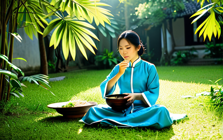 불교와 다이어트 - Mindful Eating in Vietnam**

"A Vietnamese woman, fully clothed in ao dai, mindfully eating a bowl o...