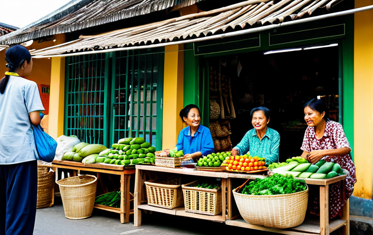 불교와 지속 가능한 삶 - Community Garden in Hanoi**

"A group of diverse Vietnamese people volunteers in a vibrant community...