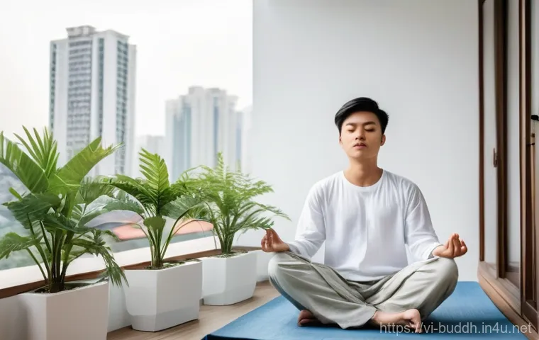불교와 영적 성장 - **Mindful Serenity in a Modern Vietnamese Home:**
    A young Vietnamese woman or man, in their mid-...