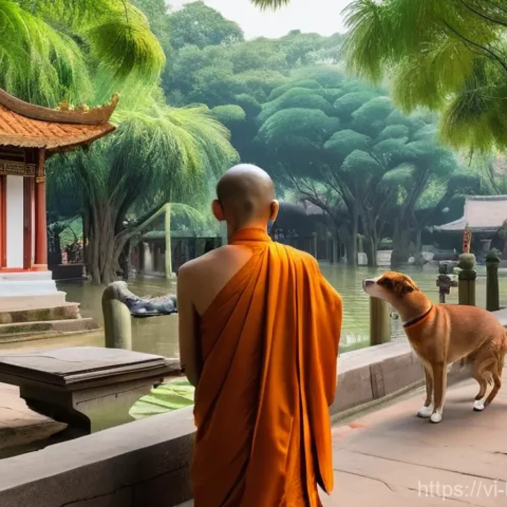 불교와 동물 보호 - **Prompt 1: Serene Compassion at a Vietnamese Pagoda**
    "A tranquil scene at a traditional Vietna...
