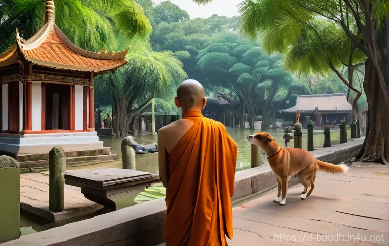 불교와 동물 보호 - **Prompt 1: Serene Compassion at a Vietnamese Pagoda**
    "A tranquil scene at a traditional Vietna...