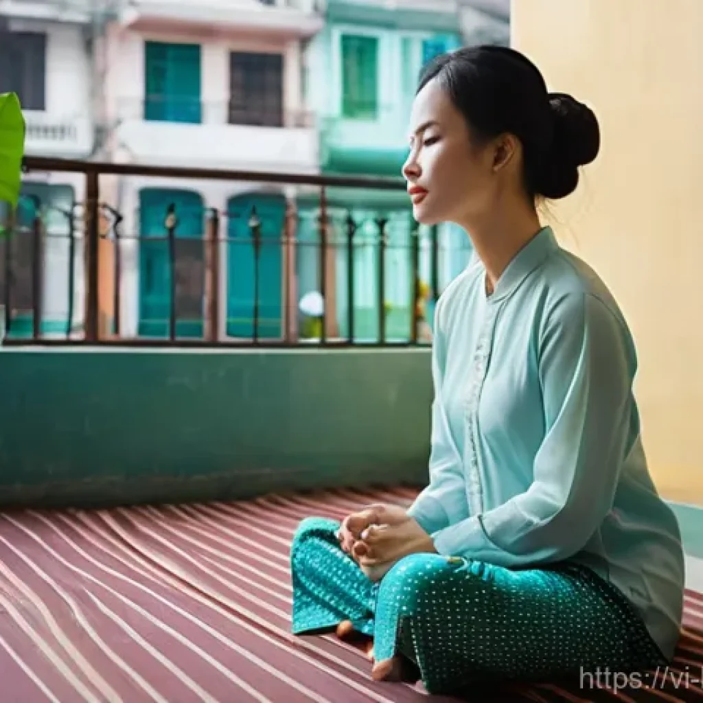불교와 세계 평화 - **Prompt 1: Serene Morning Mindfulness in Urban Vietnam**
    A young Vietnamese woman, in her late ...